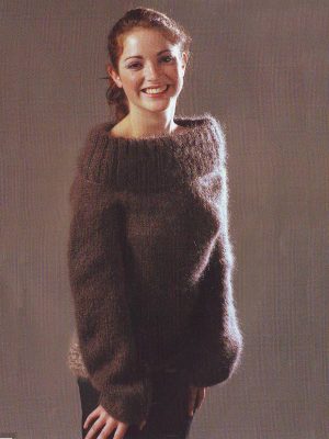 modele tricot pour tricoter gros pull pour femme bi-colore