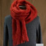 Grande écharpe laine mohair pour homme coloris rouge - Mohair Ferme d'Auré