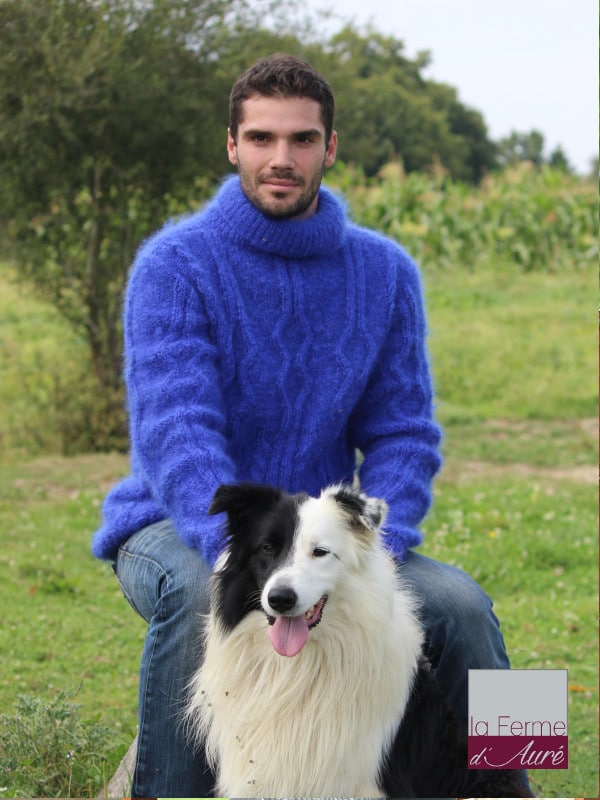Modele Tricot Pull homme torsades tricot laine Mohair - la Ferme d