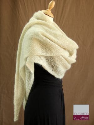 chale mohair & soie ficelle par la Ferme d'Auré - Chale tricot en laine mohair