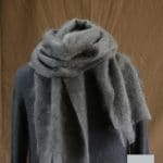 Grande écharpe laine mohair pour homme coloris gris orage - Mohair Ferme d'Auré