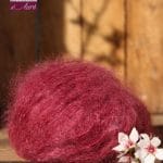 Pelote de laine pur mohair rose griotte - Mohair de la Ferme d'Auré