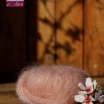 Pelote de laine mohair et soie beige rosé - Mohair de la Ferme d'Auré