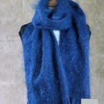 Grande Echarpe mohair et soie bleu hollandais - Mohair Ferme d'Auré