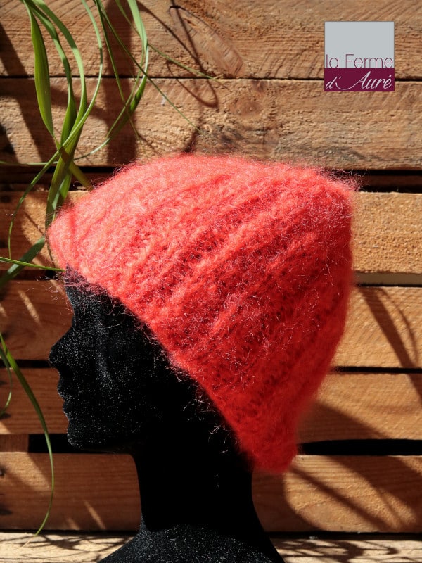 Modele Tricot bonnet en laine Mohair - la Ferme d'Auré