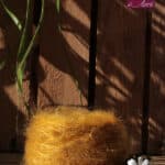 Laine Mohair et Soie coloris Jaune Miel. Mohair des Ferme de France par la Ferme d'Auré