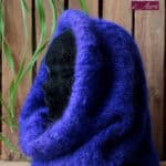 snood laine Mohair Bleu Encre - Pur Mohair de France Tricot Main - Mohair ferme d'Auré