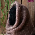 snood laine Mohair Café liegeois liseré Ecru - Pur Mohair de France Tricot Main - Mohair ferme d'Auré