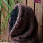 snood laine Mohair Chocolat - Pur Mohair de France Tricot Main - Mohair ferme d'Auré