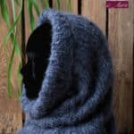 snood laine Mohair Gris Ardoise - Pur Mohair de France Tricot Main - Mohair ferme d'Auré