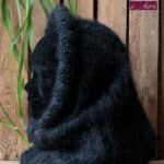 snood laine Mohair Noir - Pur Mohair de France Tricot Main - Mohair ferme d'Auré