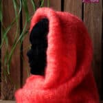 snood laine Mohair Orange - Pur Mohair de France Tricot Main - Mohair ferme d'Auré