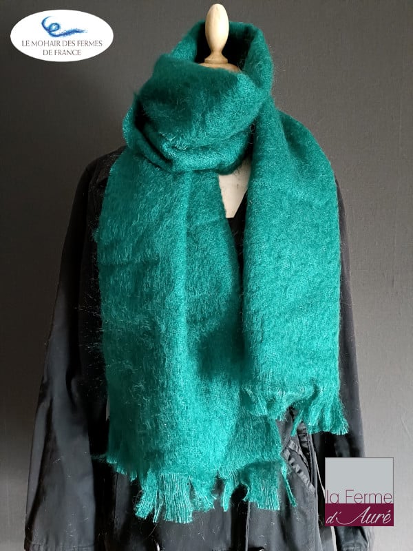 echarpe-mohair-soie-emeraude-laine-mohair-france