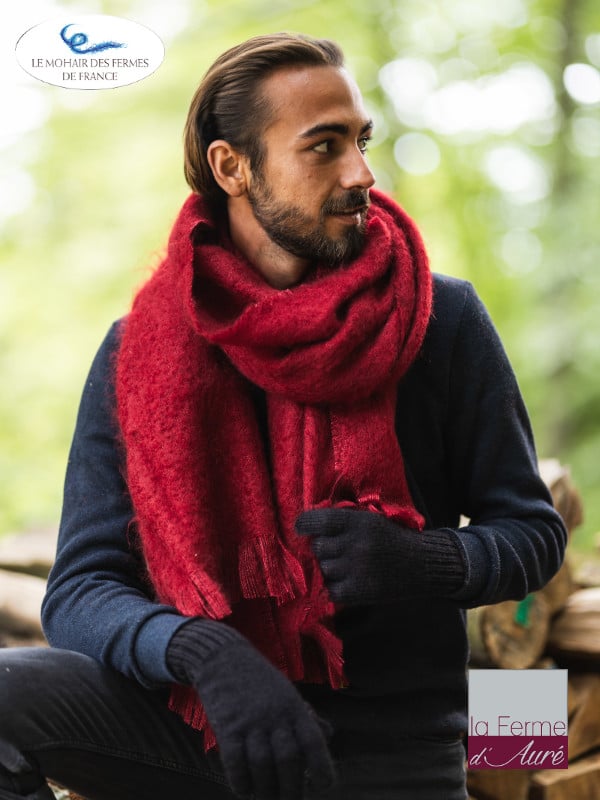 grosse-echarpe-mohair-homme-rouge-laine-mohair-fermes-france